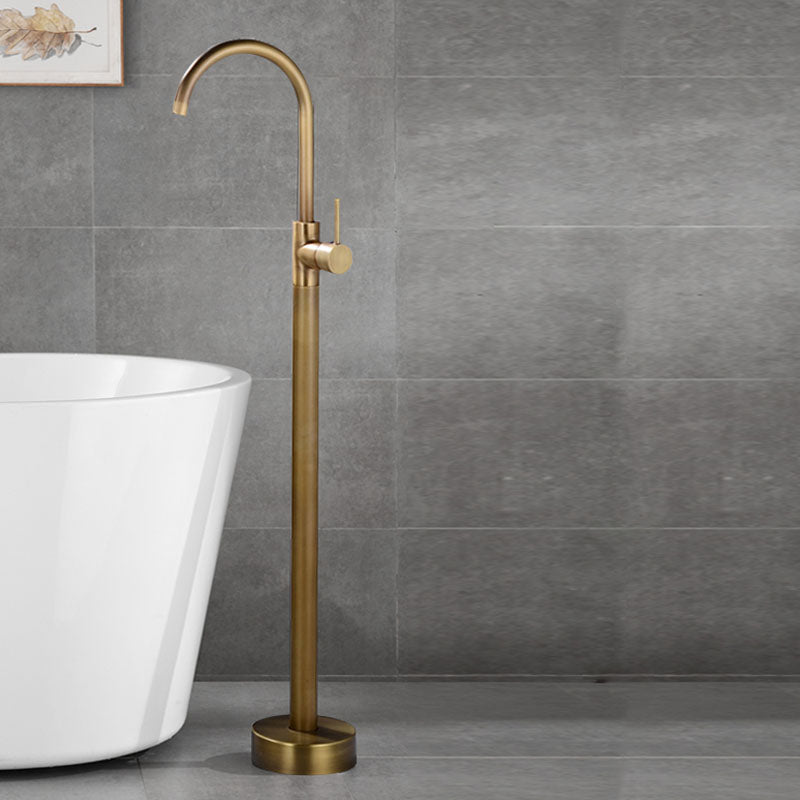 Contemporary Style Freestanding Faucet Copper Floor Mounted Freestanding Faucet
