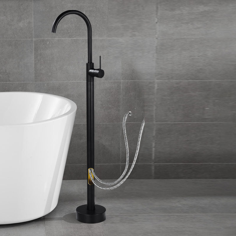 Contemporary Style Freestanding Faucet Copper Floor Mounted Freestanding Faucet