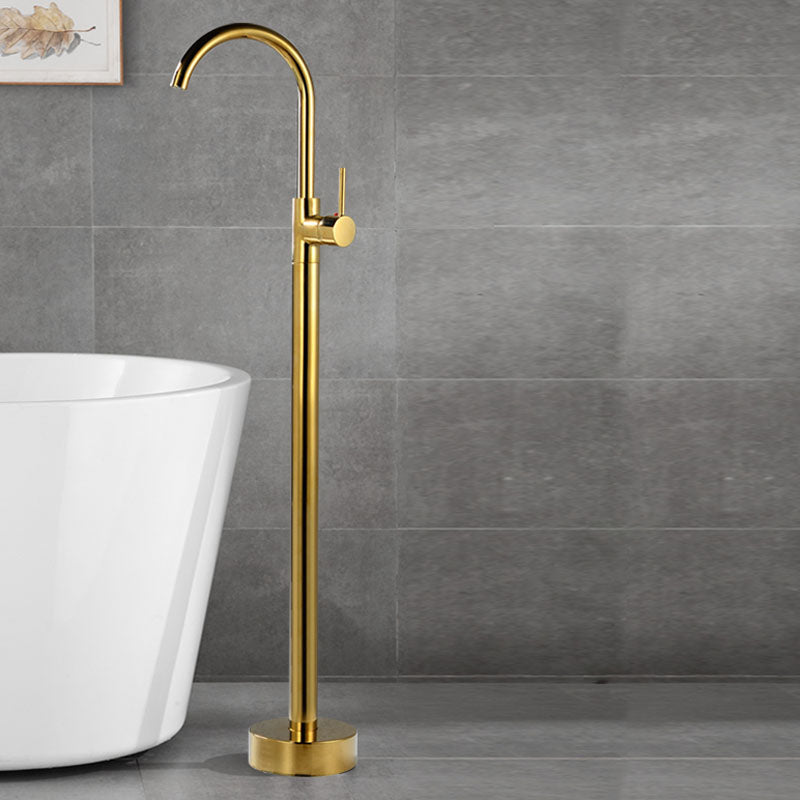 Contemporary Style Freestanding Faucet Copper Floor Mounted Freestanding Faucet