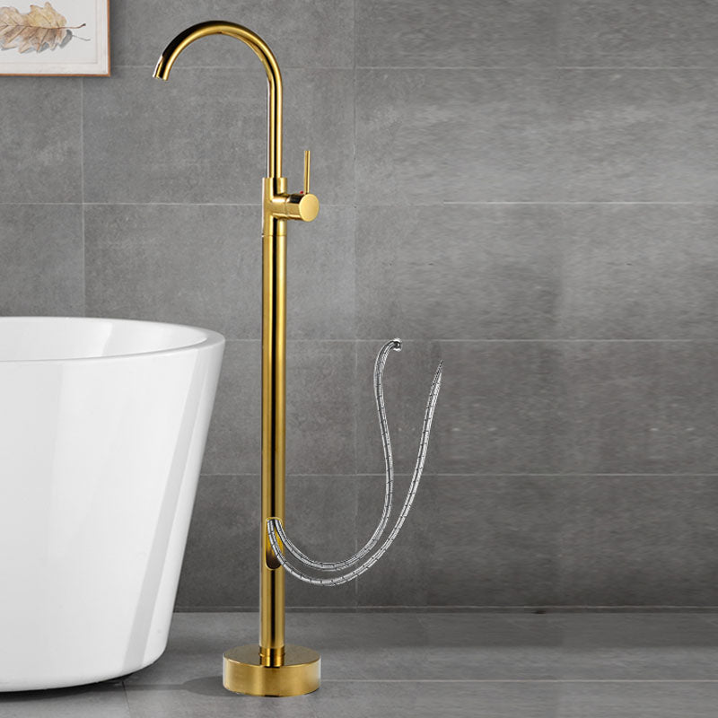 Contemporary Style Freestanding Faucet Copper Floor Mounted Freestanding Faucet