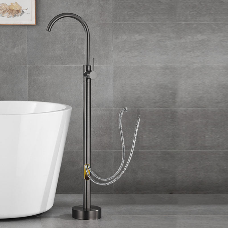 Contemporary Style Freestanding Faucet Copper Floor Mounted Freestanding Faucet