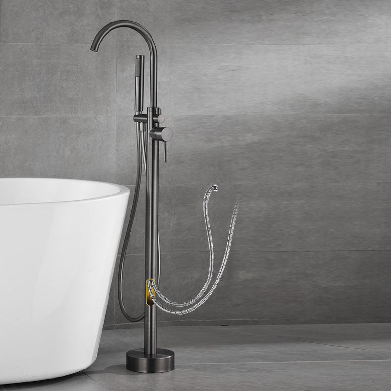 Contemporary Style Freestanding Faucet Copper Floor Mounted Freestanding Faucet