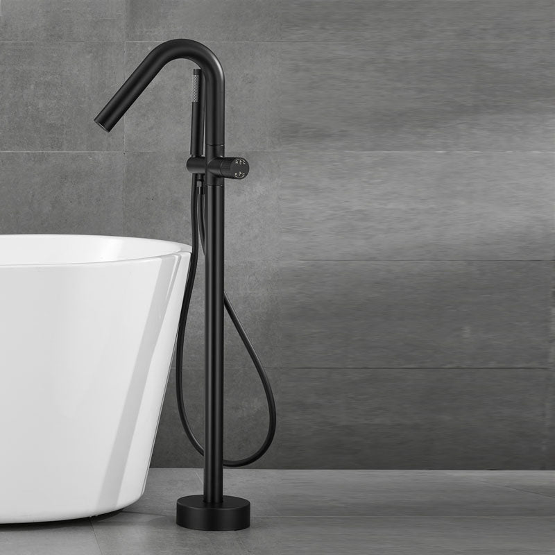 Contemporary Style Freestanding Faucet Copper Floor Mounted Freestanding Faucet
