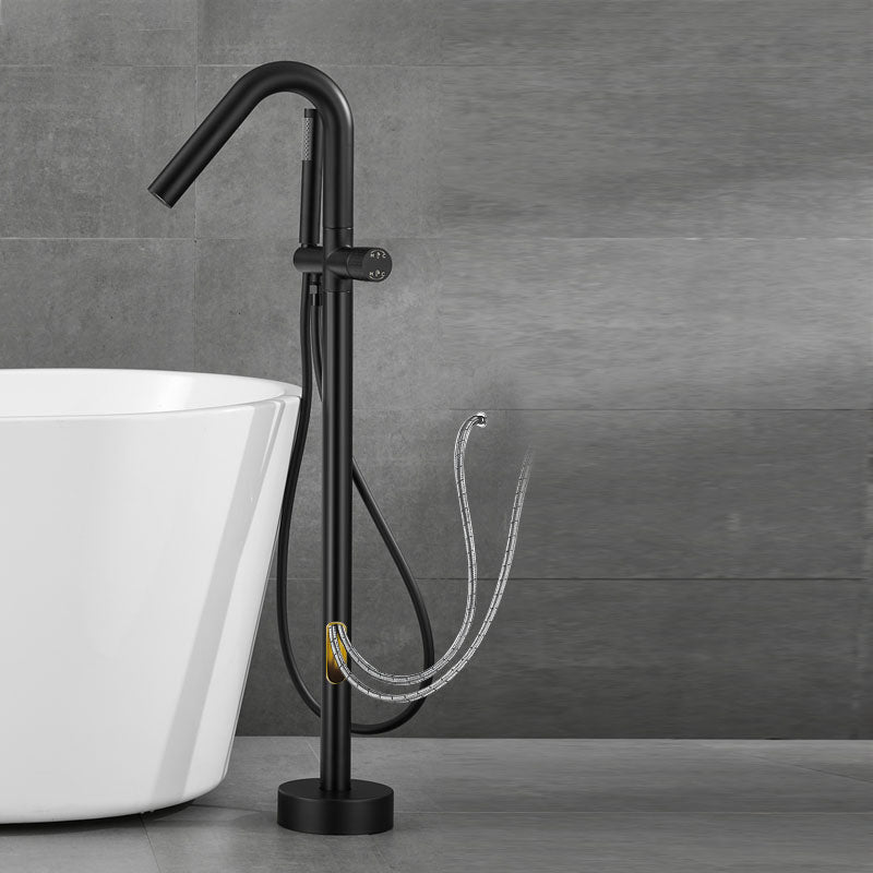 Contemporary Style Freestanding Faucet Copper Floor Mounted Freestanding Faucet