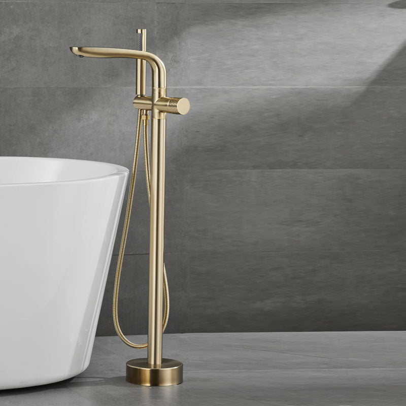 Contemporary Style Freestanding Faucet Copper Floor Mounted Freestanding Faucet