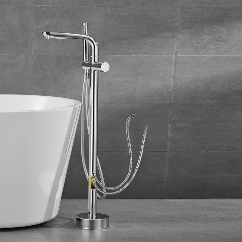 Contemporary Style Freestanding Faucet Copper Floor Mounted Freestanding Faucet