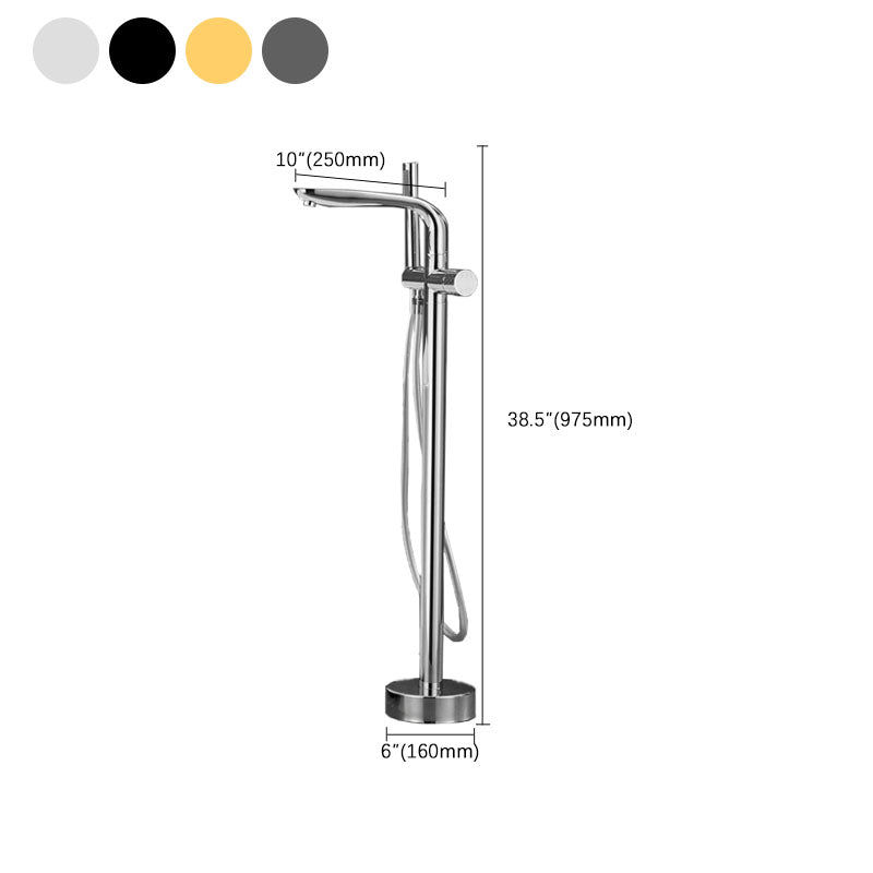 Contemporary Style Freestanding Faucet Copper Floor Mounted Freestanding Faucet