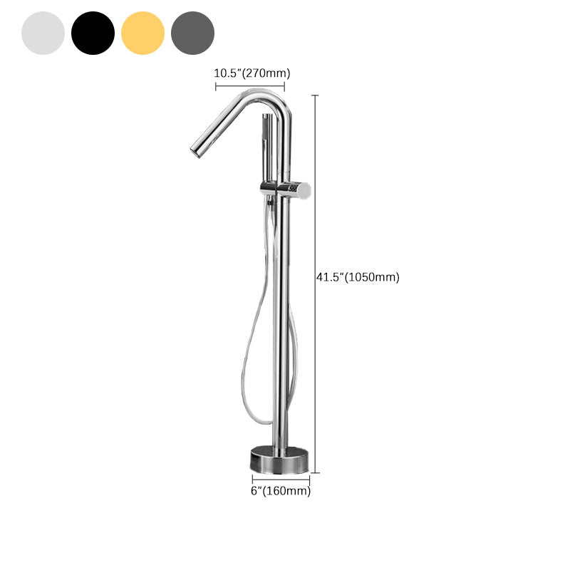 Contemporary Style Freestanding Faucet Copper Floor Mounted Freestanding Faucet