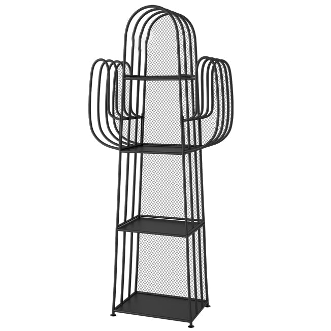 Scandinavian Antique Finish Shelf Bookcase Metal Etagere Bookshelf with Shelves