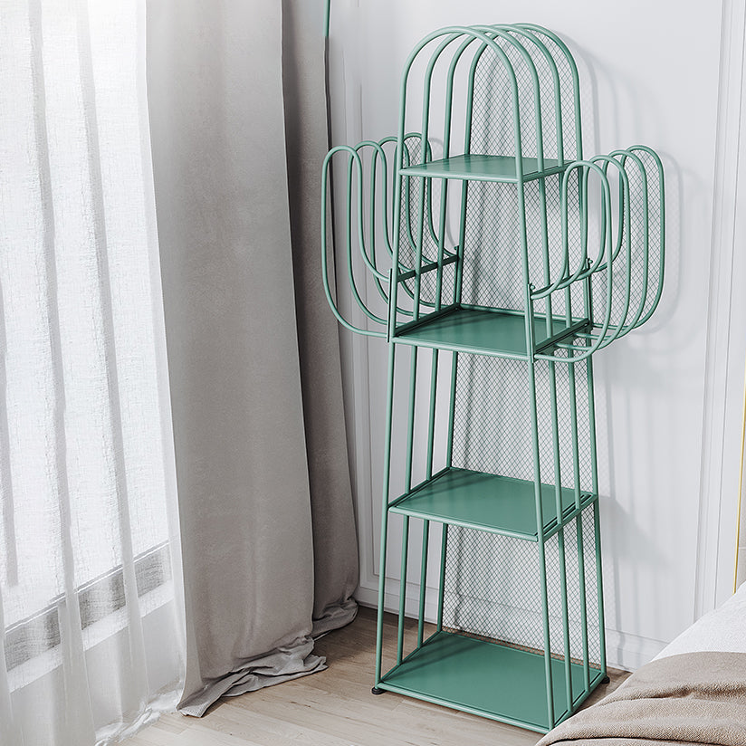 Scandinavian Antique Finish Shelf Bookcase Metal Etagere Bookshelf with Shelves