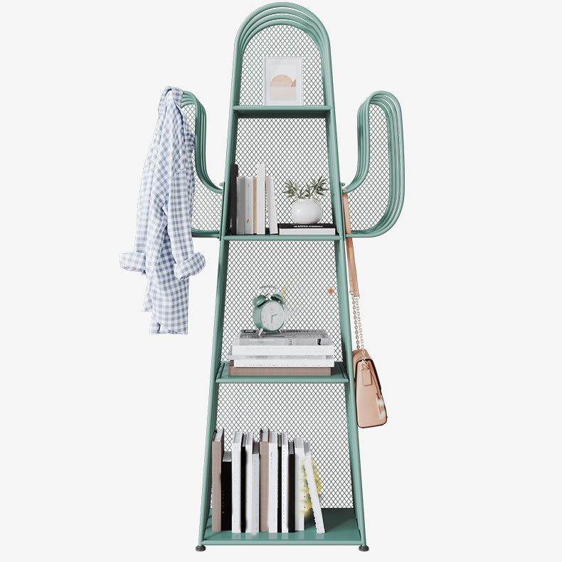 Scandinavian Antique Finish Shelf Bookcase Metal Etagere Bookshelf with Shelves