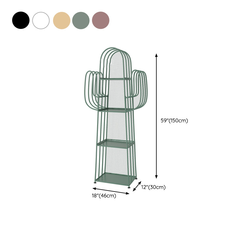 Scandinavian Antique Finish Shelf Bookcase Metal Etagere Bookshelf with Shelves