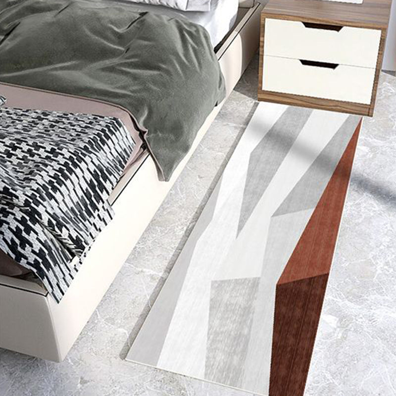 Modern Grey Area Carpet Polyester Geometric Patterns Carpet Washable Carpet for Home Decor