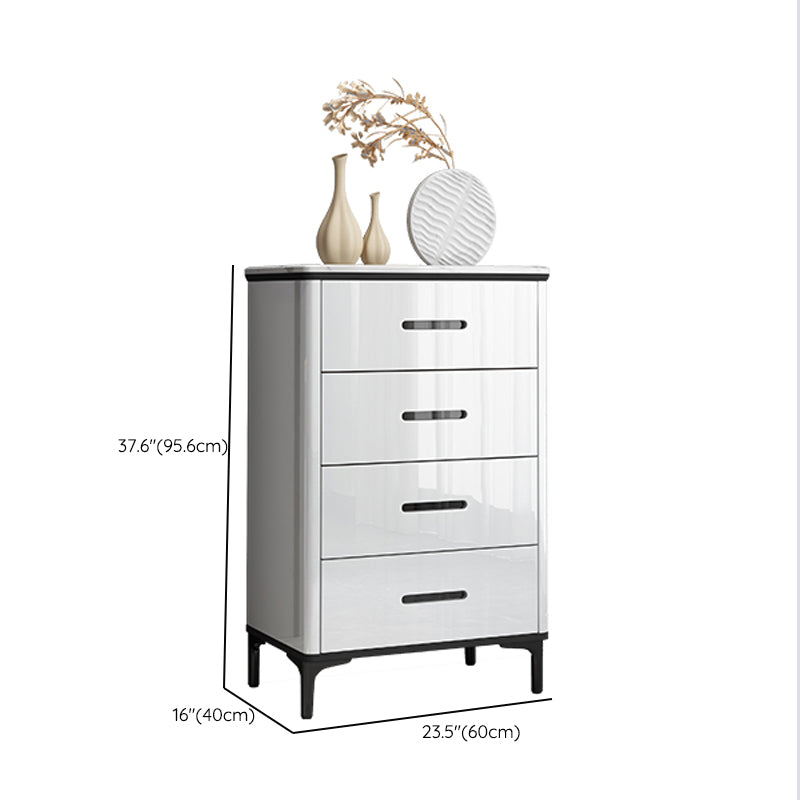 Contemporary Stone Storage Chest Bedroom White Chest with Black Legs