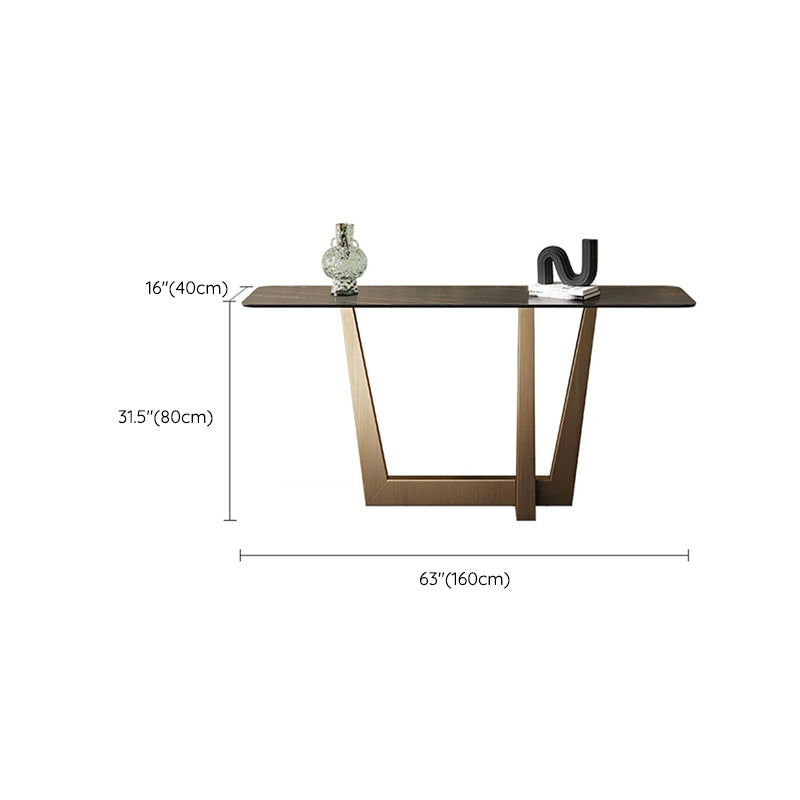 Modern 15.75" W Console Table Stone Rectangle Accent Table for Hall