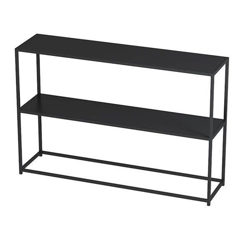 Modern 9.84" W Console Table Iron Frame Base Accent Table with Shelves
