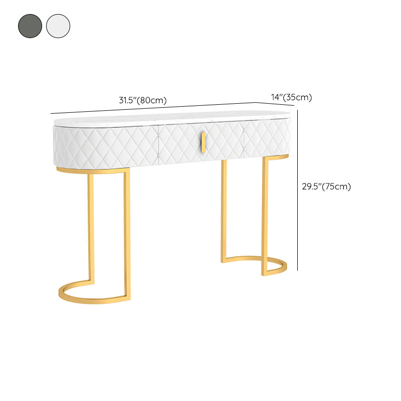 Glam Marble Console Table Golden Iron Console Sofa Table for Hall
