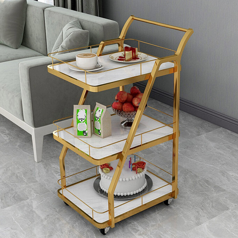 Open Storage Modern Prep Table Home Dining Rolling Prep Table