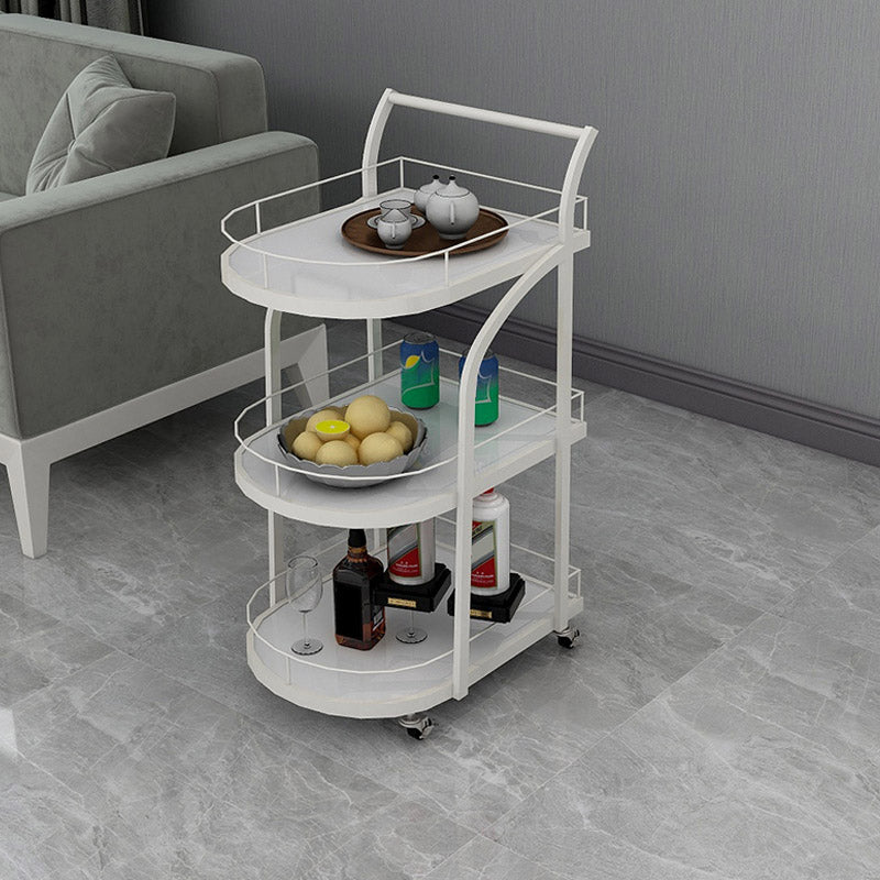 Open Storage Modern Prep Table Home Dining Rolling Prep Table