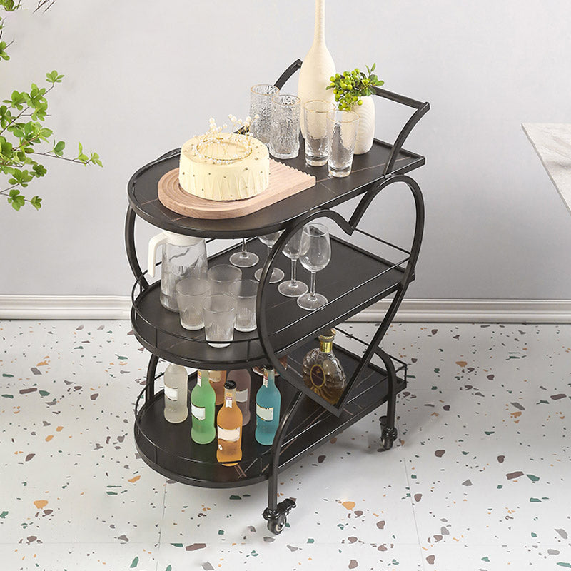 Open Storage Modern Prep Table Home Dining Rolling Prep Table