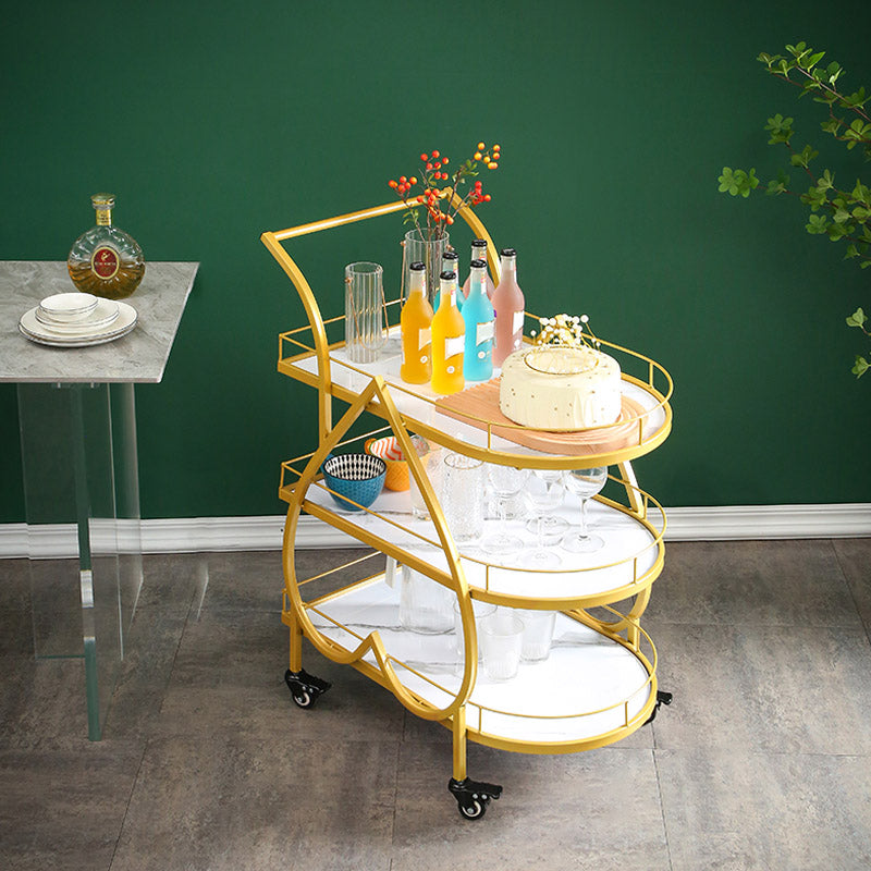Open Storage Modern Prep Table Home Dining Rolling Prep Table