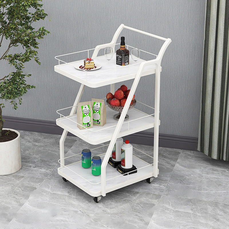 Open Storage Modern Prep Table Home Dining Rolling Prep Table