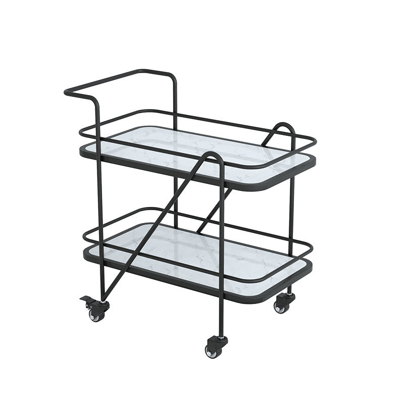 Modern 2-Tier Prep Table Rectangular Open Storage Prep Table