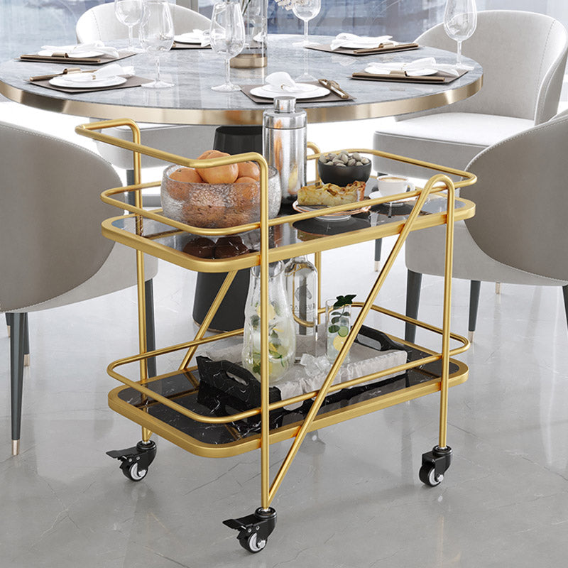 Modern 2-Tier Prep Table Rectangular Open Storage Prep Table