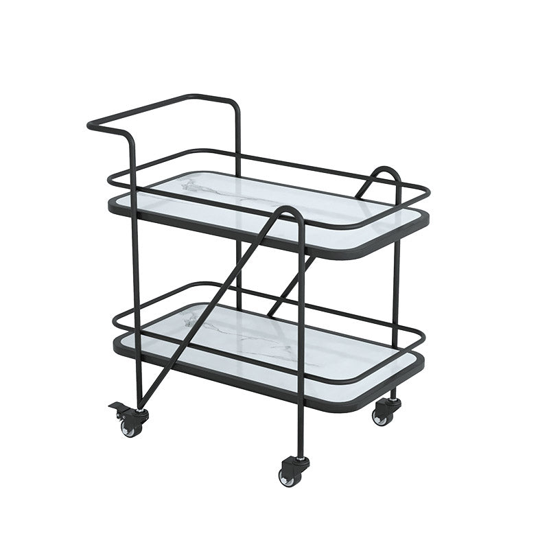 Modern 2-Tier Prep Table Rectangular Open Storage Prep Table