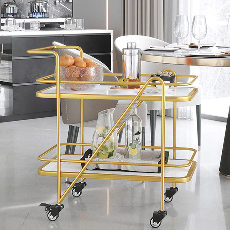 Modern 2-Tier Prep Table Rectangular Open Storage Prep Table