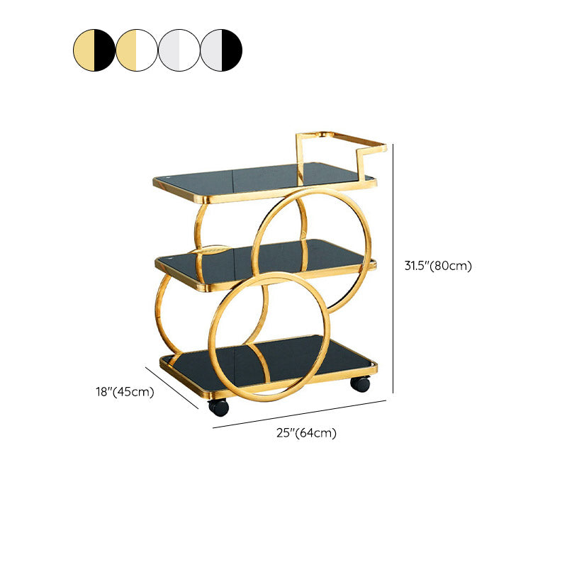 Home Dining Rectangular Prep Table Modern  3-Tier Kitchen Trolley