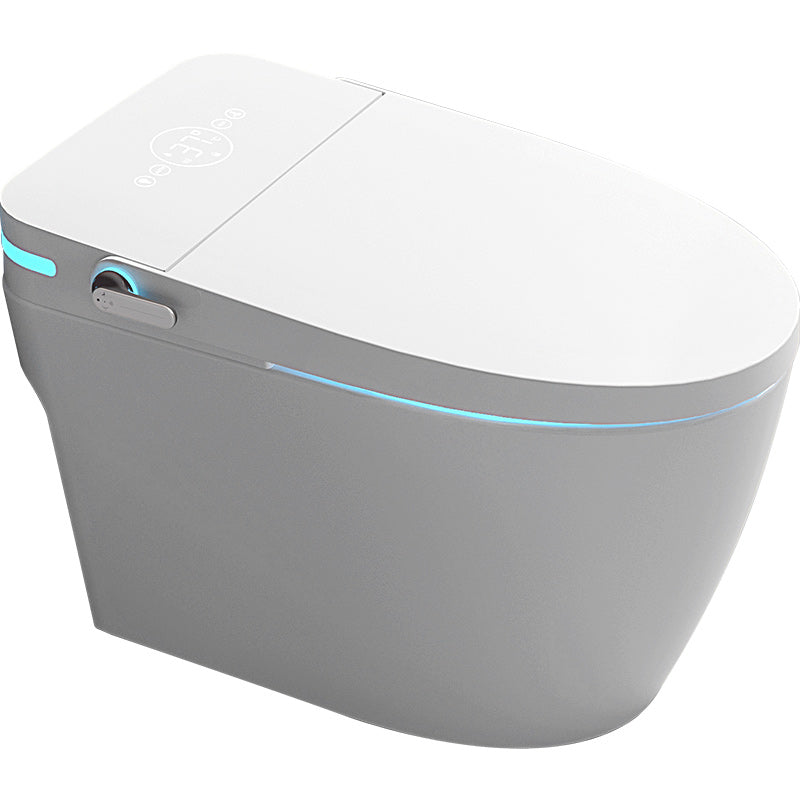 Foot Sensor Contemporary Plastic Bidets White Elongated Smart Toilet