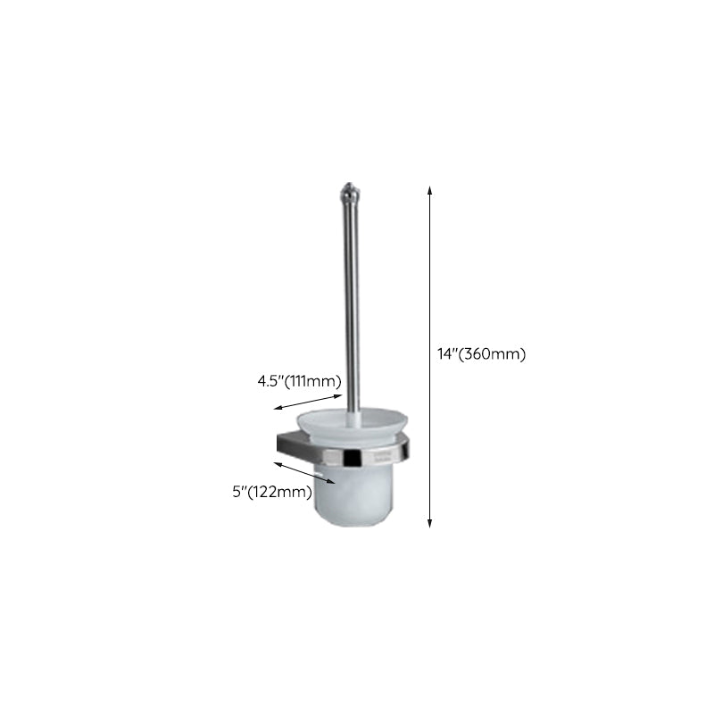 Polished Chrome Modern Bathroom Accessory Set in Stainless with Bath Shelf/Towel Bar