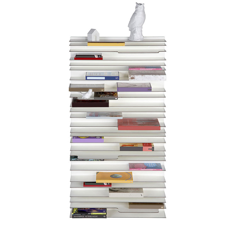 Industrial Metal Bookcase Floating Closed Back Bookshelf with Shelves