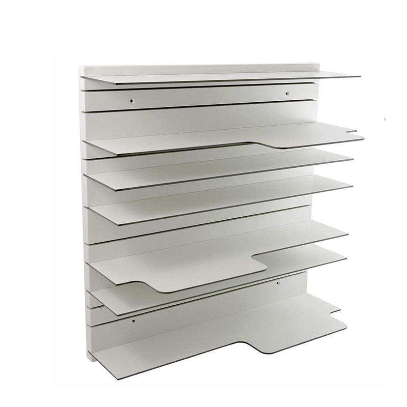 Industrial Metal Bookcase Floating Closed Back Bookshelf with Shelves