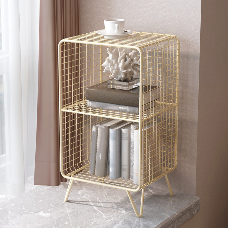 Glam Closed Back Bookshelf Standard Metal Bookcase with Shelves