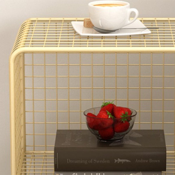 Glam Closed Back Bookshelf Standard Metal Bookcase with Shelves