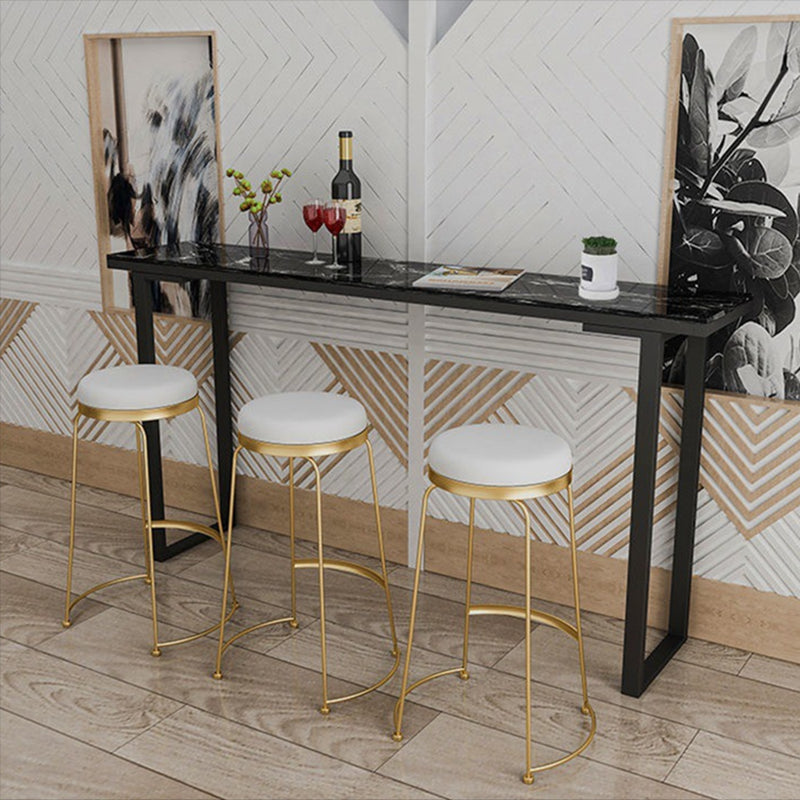 Marble Top Bar Table Rectangle Contemporary Style Pub Table for Home