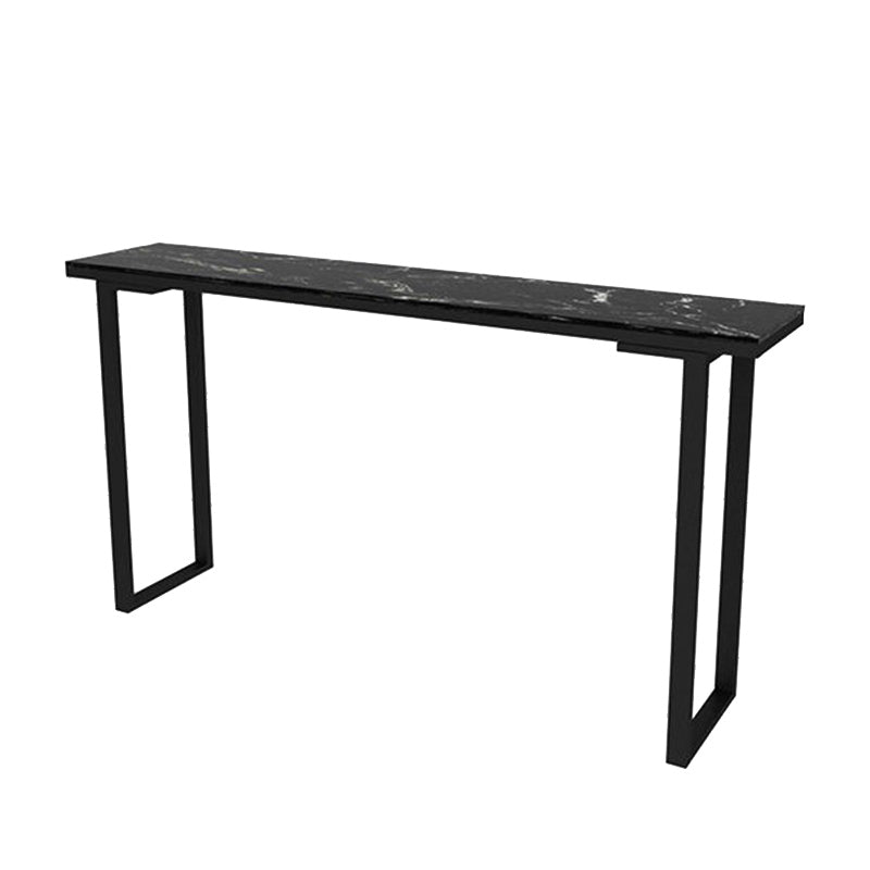 Marble Top Bar Table Rectangle Contemporary Style Pub Table for Home
