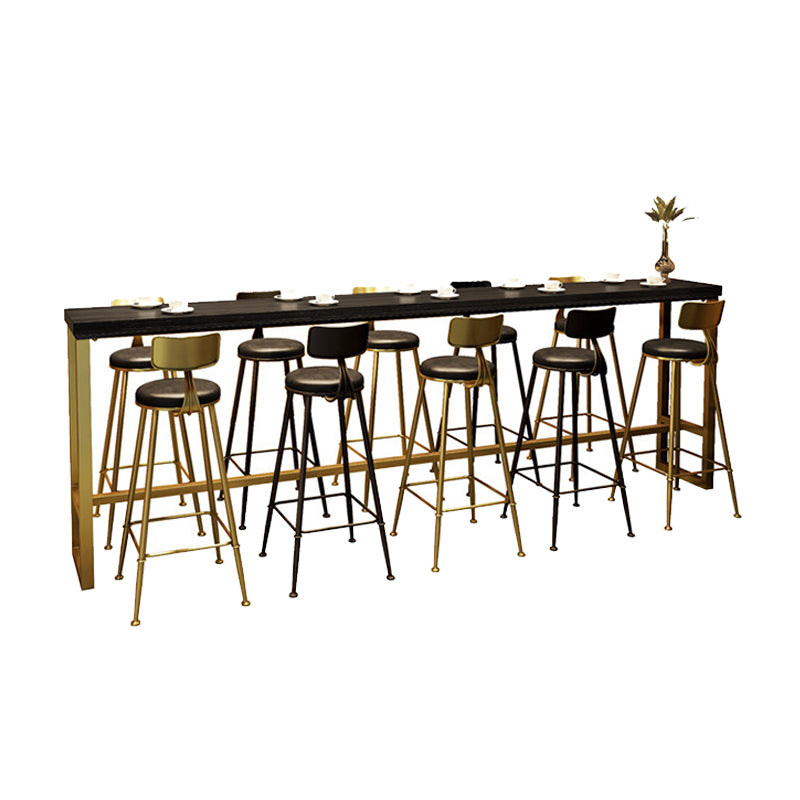 Glam Rectangle Counter Height Table Solid Wood Bar Dining Table
