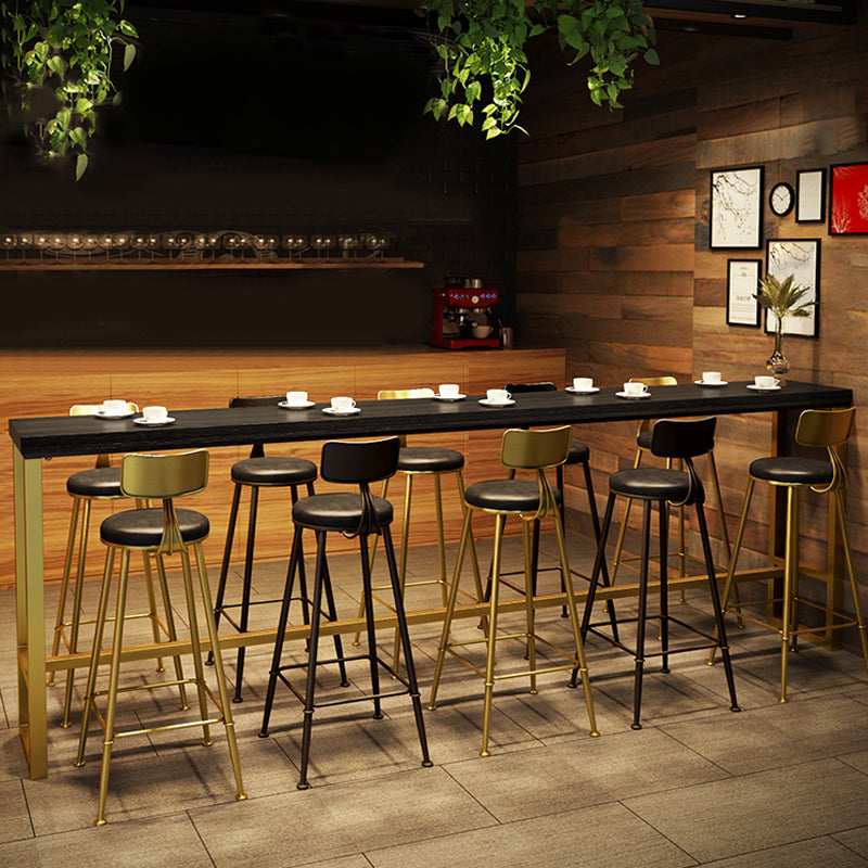 Glam Rectangle Counter Height Table Solid Wood Bar Dining Table