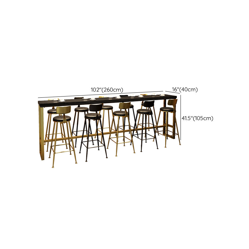 Glam Rectangle Counter Height Table Solid Wood Bar Dining Table