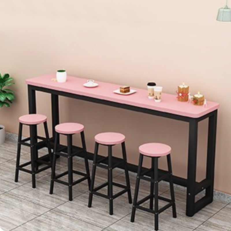 Modern Style Wood Bar Stool Table Rectangle Bar Table for Cafe and Breakroom