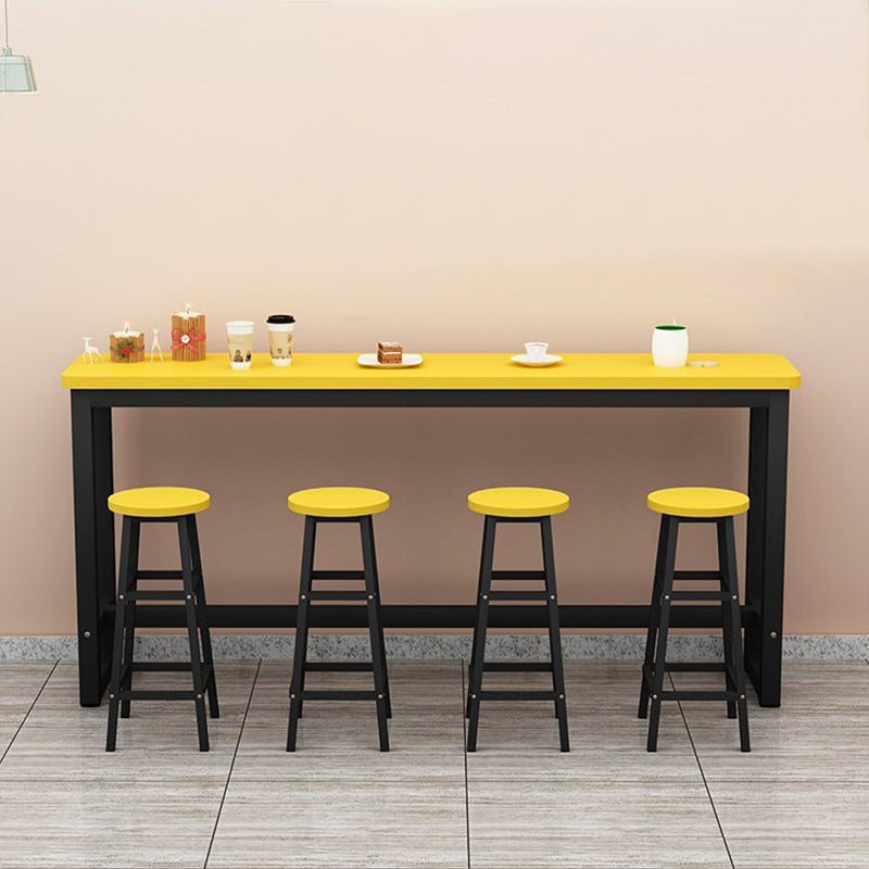 Modern Style Wood Bar Stool Table Rectangle Bar Table for Cafe and Breakroom