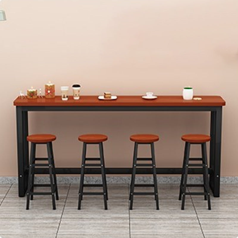 Modern Style Wood Bar Stool Table Rectangle Bar Table for Cafe and Breakroom