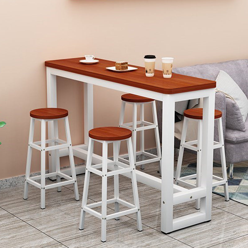 Modern Style Wood Bar Stool Table Rectangle Bar Table for Cafe and Breakroom