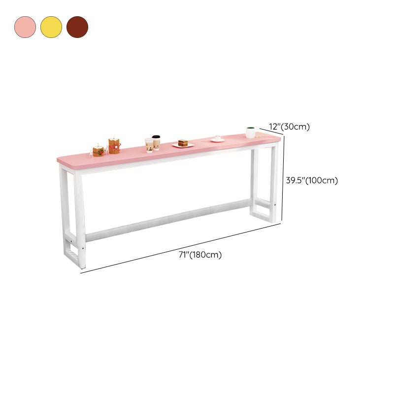 Modern Style Wood Bar Stool Table Rectangle Bar Table for Cafe and Breakroom