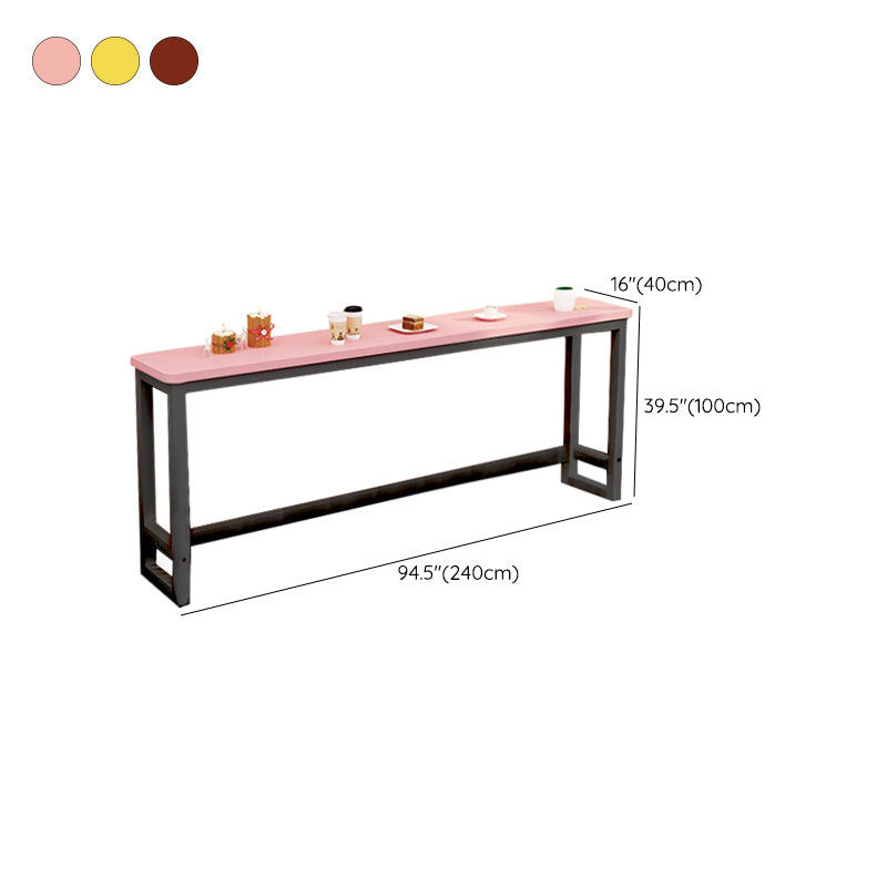 Modern Style Wood Bar Stool Table Rectangle Bar Table for Cafe and Breakroom