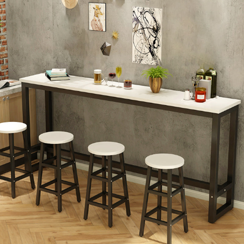 Modern Style Wood Bar Stool Table Rectangle Bar Table for Small Places