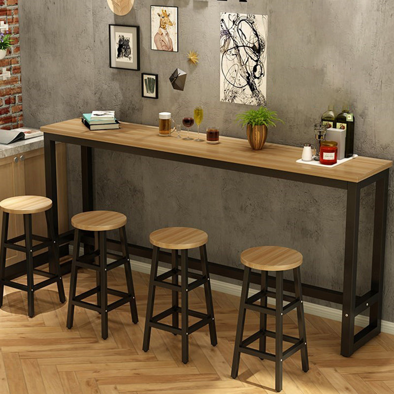 Modern Style Wood Bar Stool Table Rectangle Bar Table for Small Places